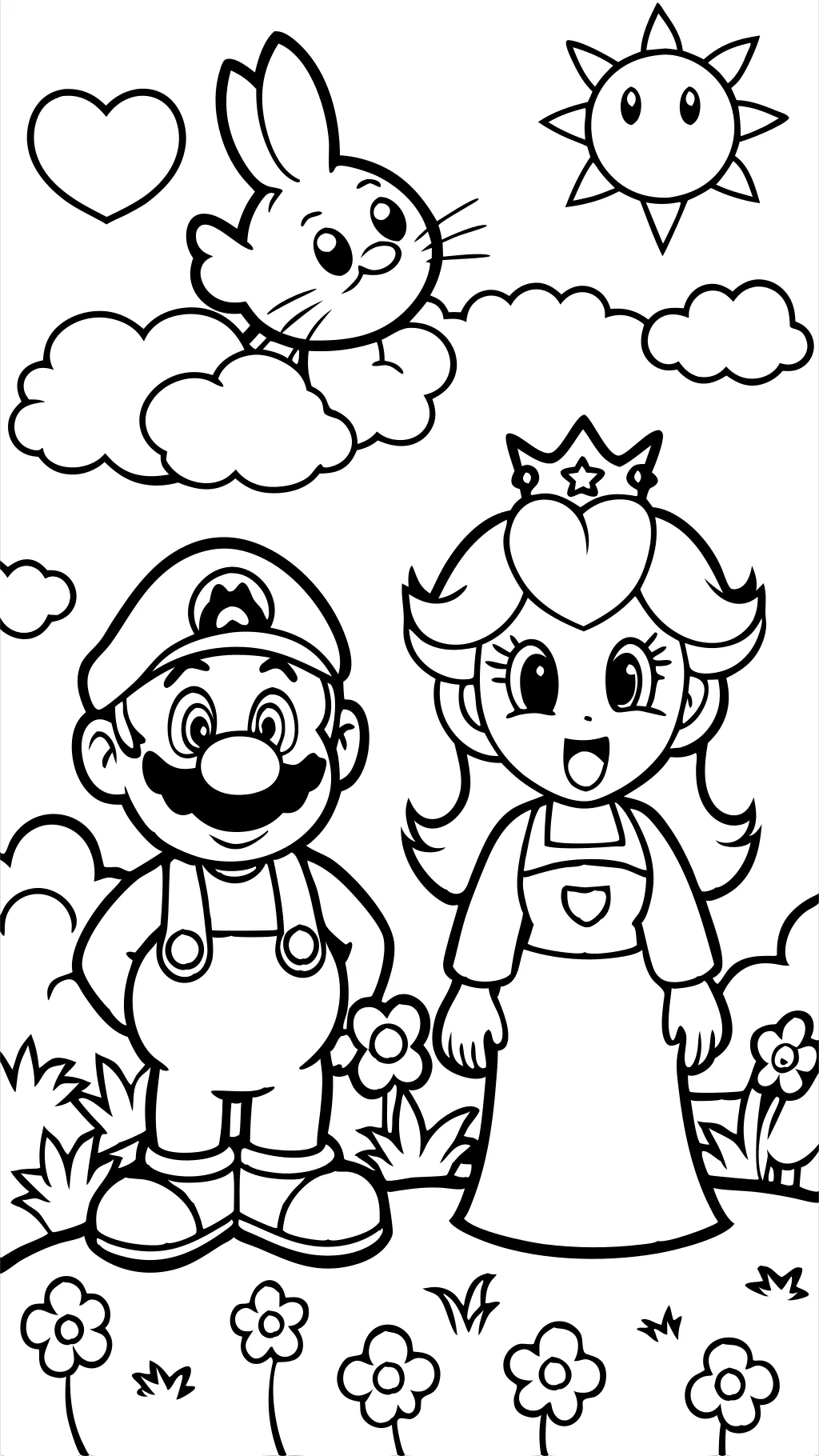 coloriages de pêche mario